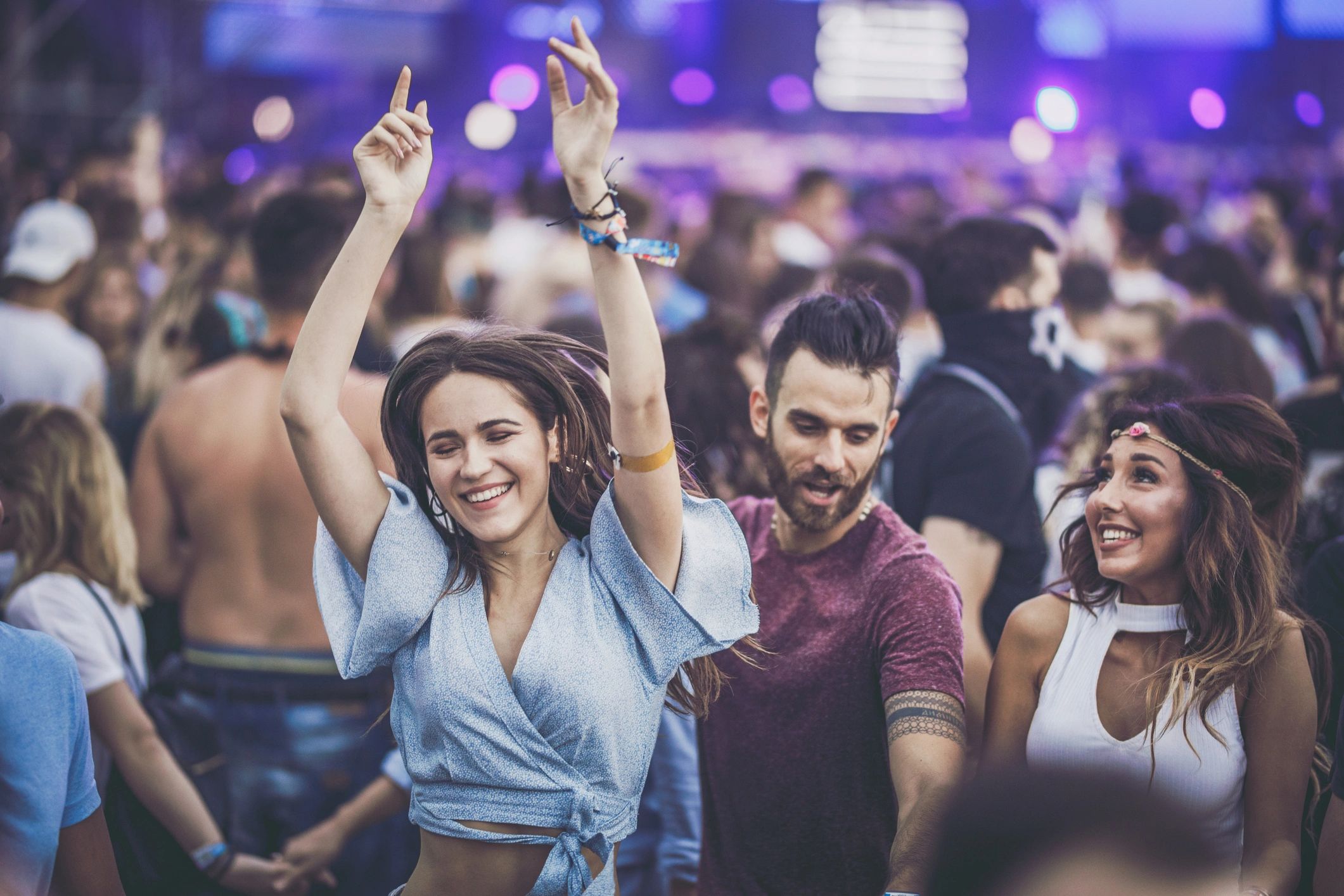 Fans enjoying electronic music event
